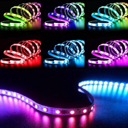 RGB Pegboard Wall Organizer with Smart IC LED Strip Lights, 2-Pack 12 x 24 Inch Heavy Duty Metal Peg Board with Hooks, DIY Gaming Room Setup Wall Mount Storage System